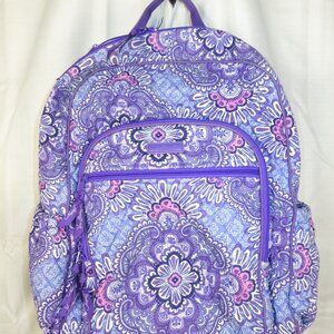 Vera Bradley Lilac Tapestry Lighten Up Essential Large Laptop Backpack Bag